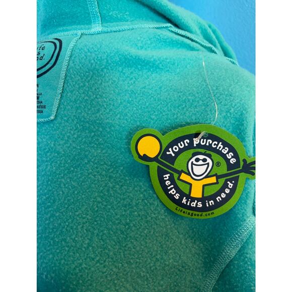 NWT Life is GOOD Zip Hoodie AQUA BLUE Soft Wash Zippity M Women's Cotton Blend - Picture 6 of 8